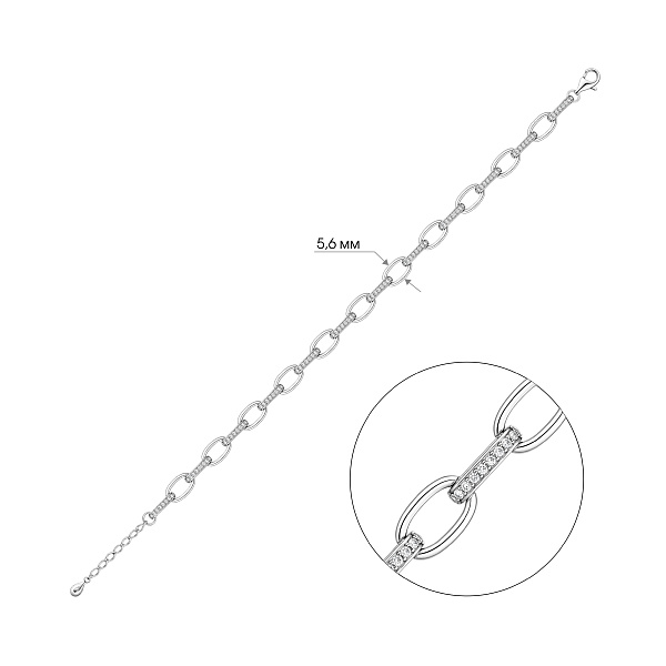 Серебряный браслет с дорожкой из фианитов (арт. 7509/5529) – изображение 2