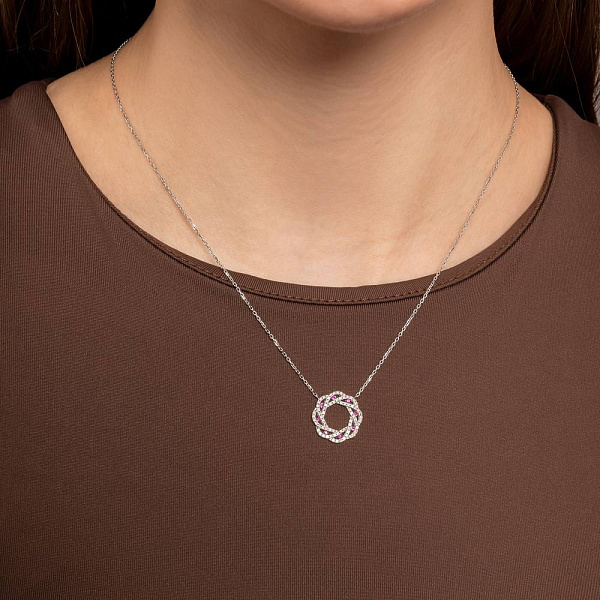 Золоте кольє з рубінами і діамантами (арт. 7192089202р) – зображення 3