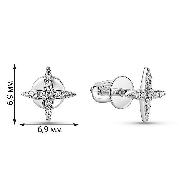 Золотые серьги пусеты с бриллиантами (арт. Т011702005б) – изображение 2