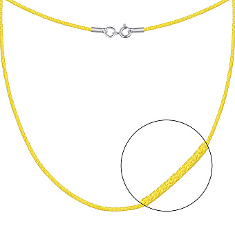 Шелковый ювелирный шнурок с серебряным замком (арт. 7307/79052-229/18ж)