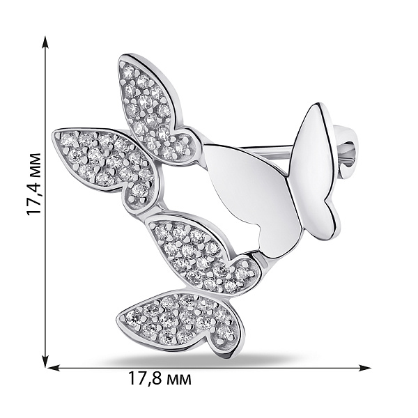Серебряная брошь Бабочки (арт. 7505/174) – изображение 2