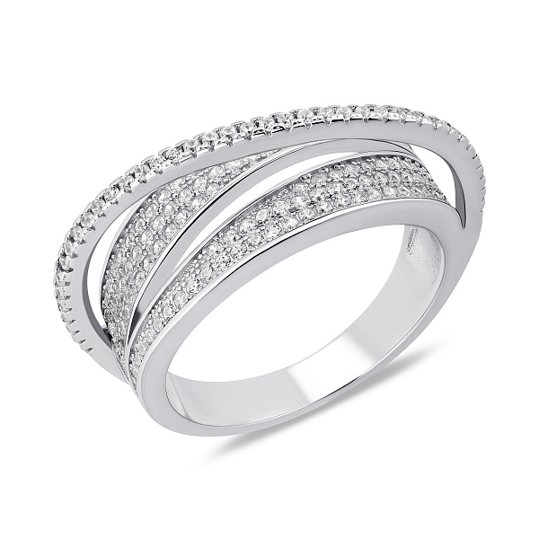 Серебряное тройное кольцо с фианитами (арт. 7501/8451) – изображение 1