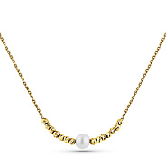 Золотое колье с жемчугом (арт. 352343жпрлб)