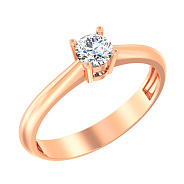 Фото Золотое помолвочное кольцо с фианитом (арт. 140569)