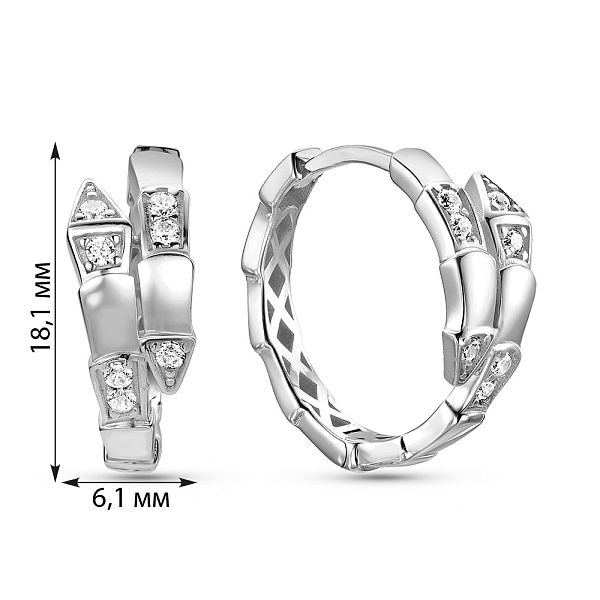 Золотые серьги с фианитами (арт. 1091587/20б) – изображение 3