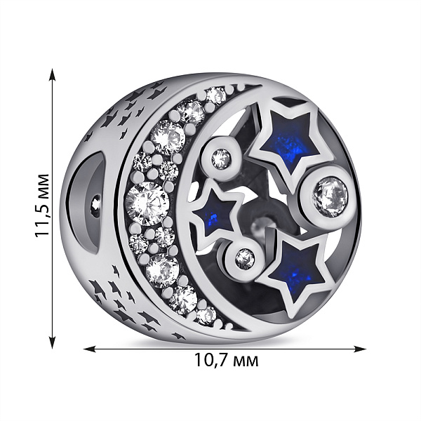 Серебряный шарм Луна и звезды (арт. 7903/П5ФС/7060) – изображение 2