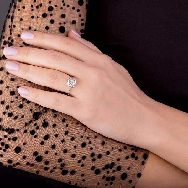 Золотое кольцо с бриллиантами (арт. К341347020б) – изображение 2