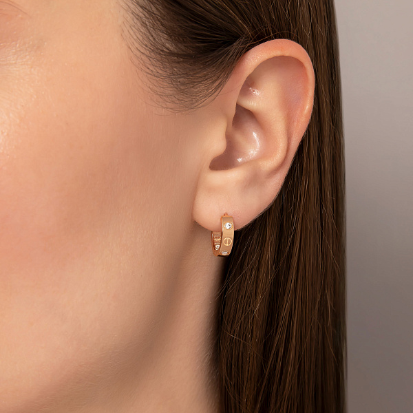 Сережки-кільця з червоного золота (арт. 106110/10) – зображення 2