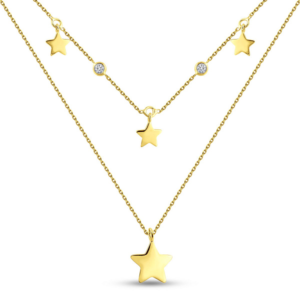 Многослойное колье из желтого золота (арт. 352560ж) – изображение 1