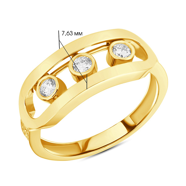 Кольцо золотое с фианитами (арт. 155017ж) – изображение 2