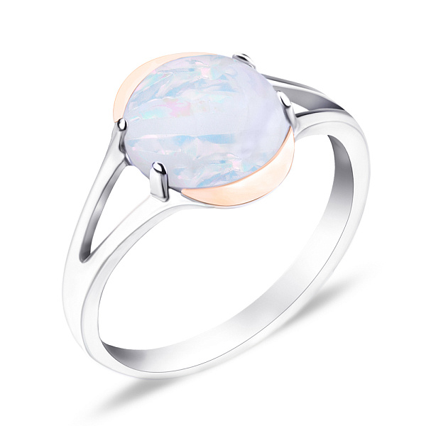 Серебряное кольцо с опалом (арт. 7201/242Побкп) – изображение 1