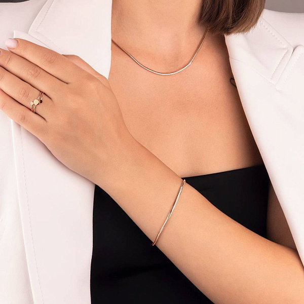 Цепочка из красного золота плетения Снейк плоский (арт. 304206п) – изображение 3