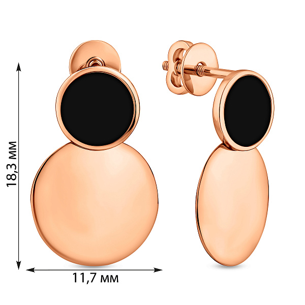 Серьги-пусеты Лýна из золота с эмалью (арт. 110295еч) – изображение 3