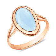Золотое кольцо с голубым кварцем (арт. 155783Пкг)