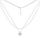Серебряное двойное колье с подвеской сердце с фианитами (арт. 7507/2607) – изображение 2