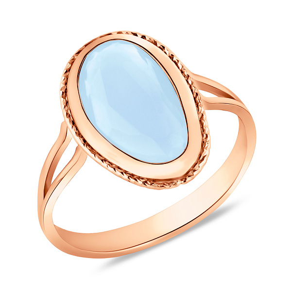 Золотое кольцо с голубым кварцем (арт. 155783Пкг) – изображение 1