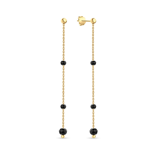 Золоті сережки з оніксом (арт. 106798жо) – зображення 1