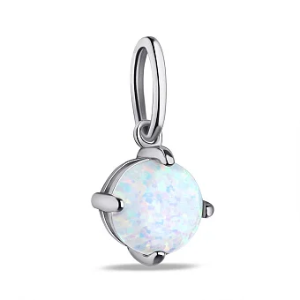 Серебряная подвеска с белым опалом (арт. 7503/ПК2ОПБ/1186)