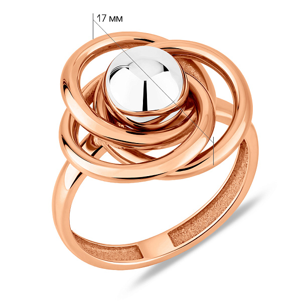 Золота каблучка в комбінованому кольорі металу (арт. 141435кб) – зображення 5