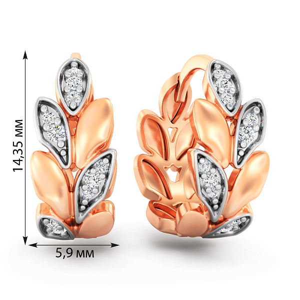 Золоті сережки Гілочка з фіанітами (арт. 111283) – зображення 6