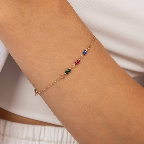 Золотой браслет с фианитами (арт. 326938цв) – изображение 3