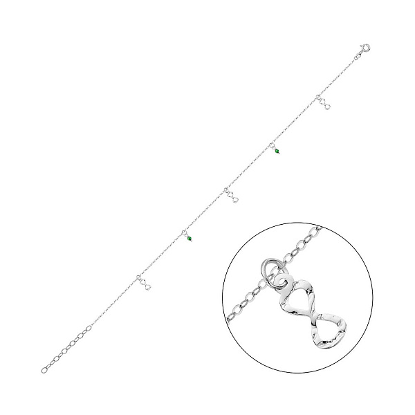 Браслет на ногу из белого золота (арт. 326969бзн) – изображение 1