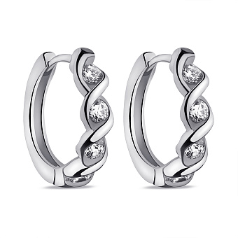 Срібні сережки з фіанітами (арт. 7502/9776/15)