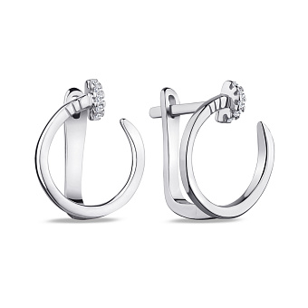 Сережки зі срібла "Цвяхи" з фіанітами (арт. 7502/4376)