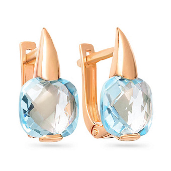 Золотые серьги с топазом (арт. 110257Пг)