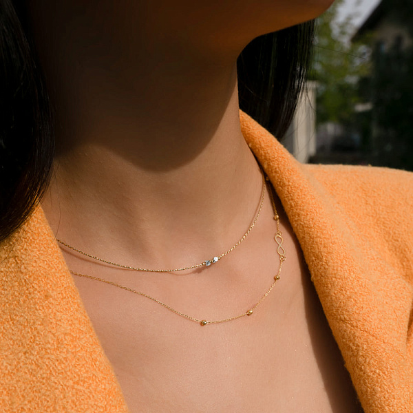 Кольє "Нескінченність" з жовтого золота (арт. 352170ж) – зображення 2