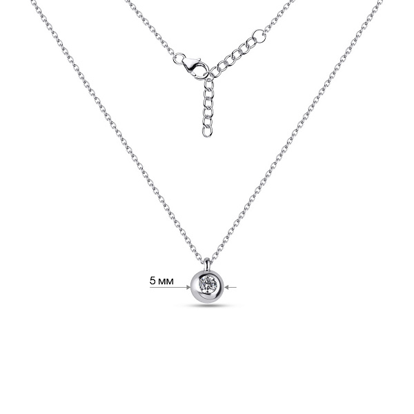 Серебряное колье с фианитом (арт. 7507/698) – изображение 3