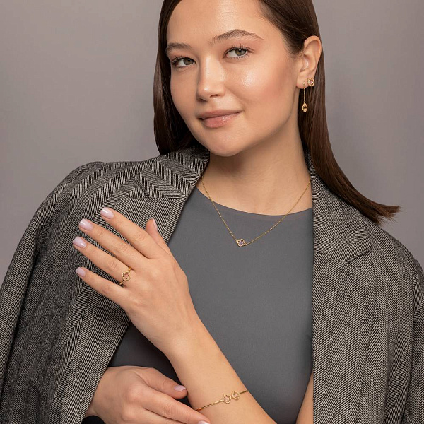 Колье из желтого золота с розовым фианитом (арт. 352947жр) – изображение 5