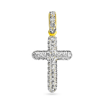 Фото Золотий хрестик з фіанітами (арт. 440425ж)