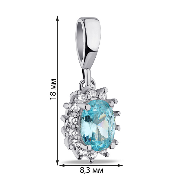 Серебряный подвес с фианитами (арт. 7503/ПК2ФТ/375) – изображение 2