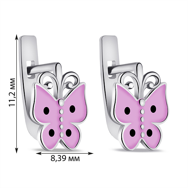Детские серебряные сережки Бабочки (арт. 7502/1073ерсю) – изображение 2
