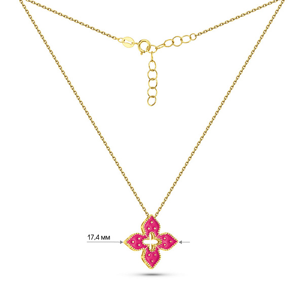 Золотое колье Клевер с эмалью (арт. 352846/15жемлн) – изображение 4