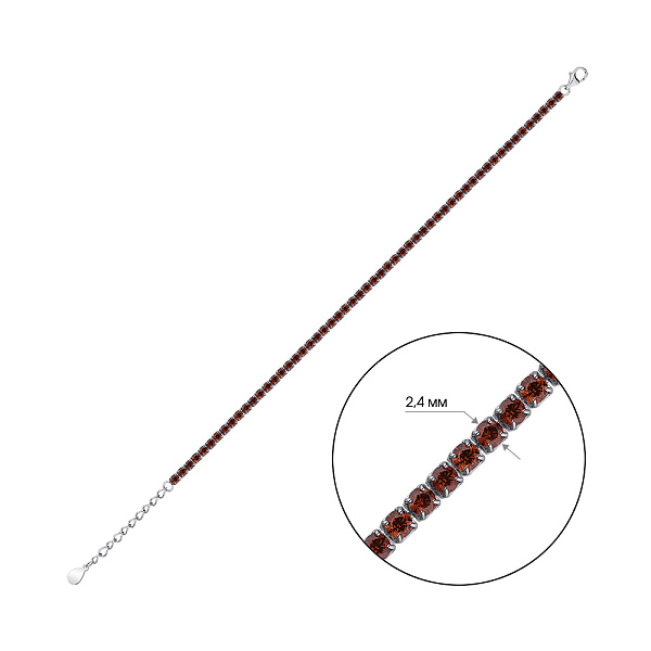 Срібний тенісний браслет з альпінітами (арт. 7509/1218/2акр) – зображення 2