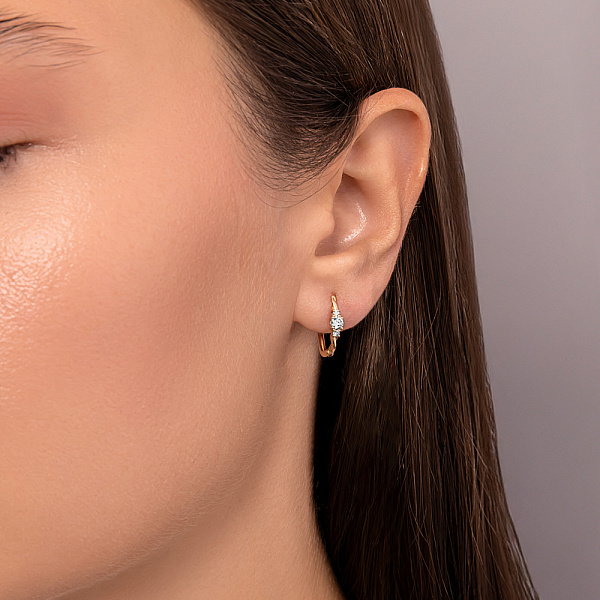 Серьги из красного золота с бриллиантами (арт. С011359020) – изображение 2