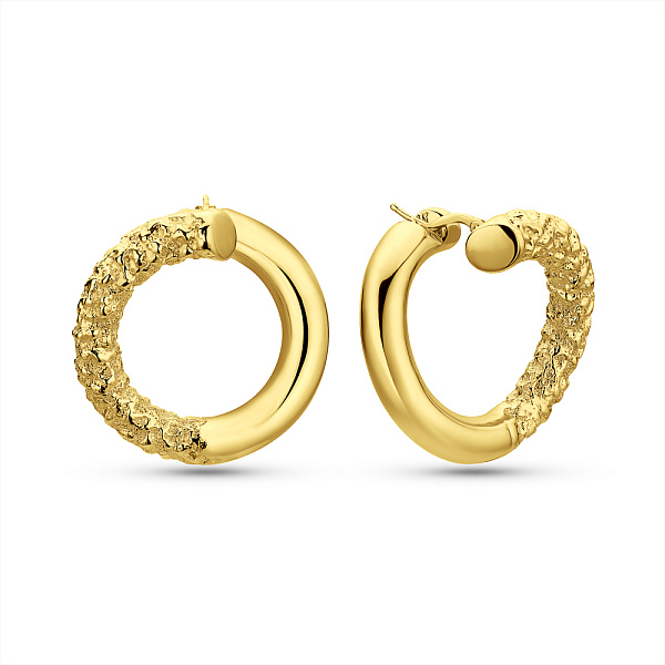 Золотые серьги-кольца Francelli без камней (арт. е1091975/30ж) – изображение 1