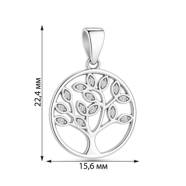 Серебряная подвеска Древо жизни с фианитами (арт. 7503/4768) – изображение 2