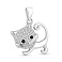 Серебряная подвеска Кот с фианитами (арт. 7503/4791ч) – изображение 1