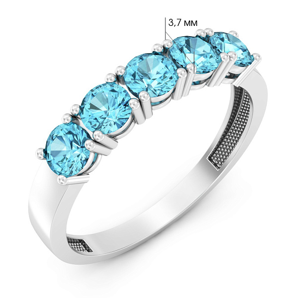 Каблучка з білого золота з топазом (арт. 141049Пбтг) – зображення 2