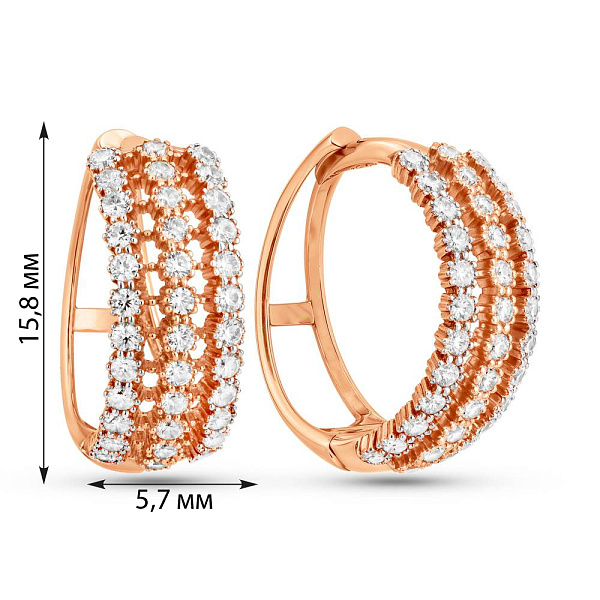 Золоті сережки з фіанітами (арт. 110125) – зображення 2