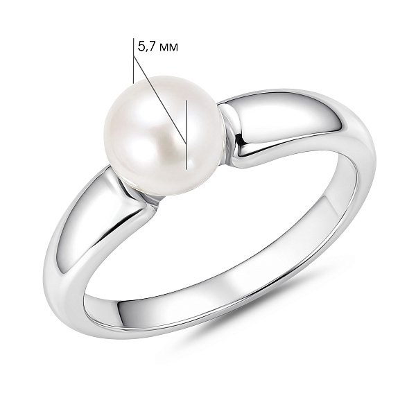 Серебряное кольцо с жемчужиной (арт. 7501/8801жб) – изображение 2