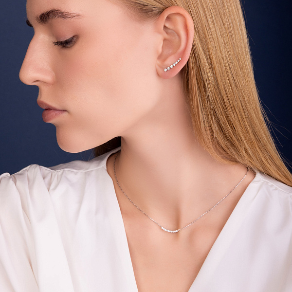 Колье из белого золота с бриллиантами (арт. Ц341355015б) – изображение 4