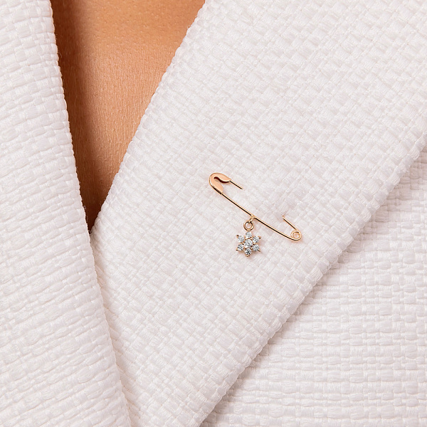 Золотая булавка с фианитами (арт. 280239) – изображение 2