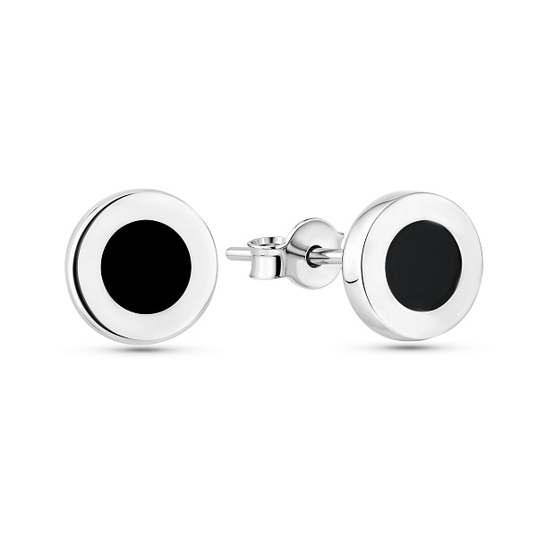 Серьги-пусеты Лýна из белого золота (арт. 104409/10беч) – изображение 1