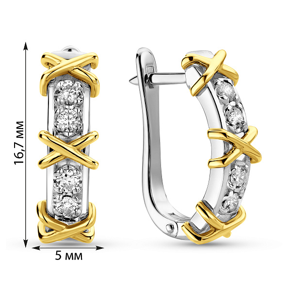 Золотые серьги с бриллиантами (арт. 2192207223) – изображение 5