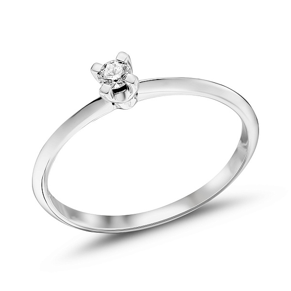 Кольцо из белого золота с бриллиантом (арт. К341584010б) – изображение 1