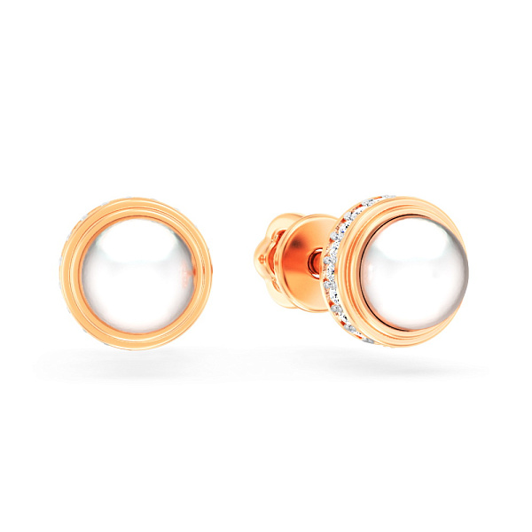 Золотые серьги-пусеты с жемчугом (арт. 110989) – изображение 1
